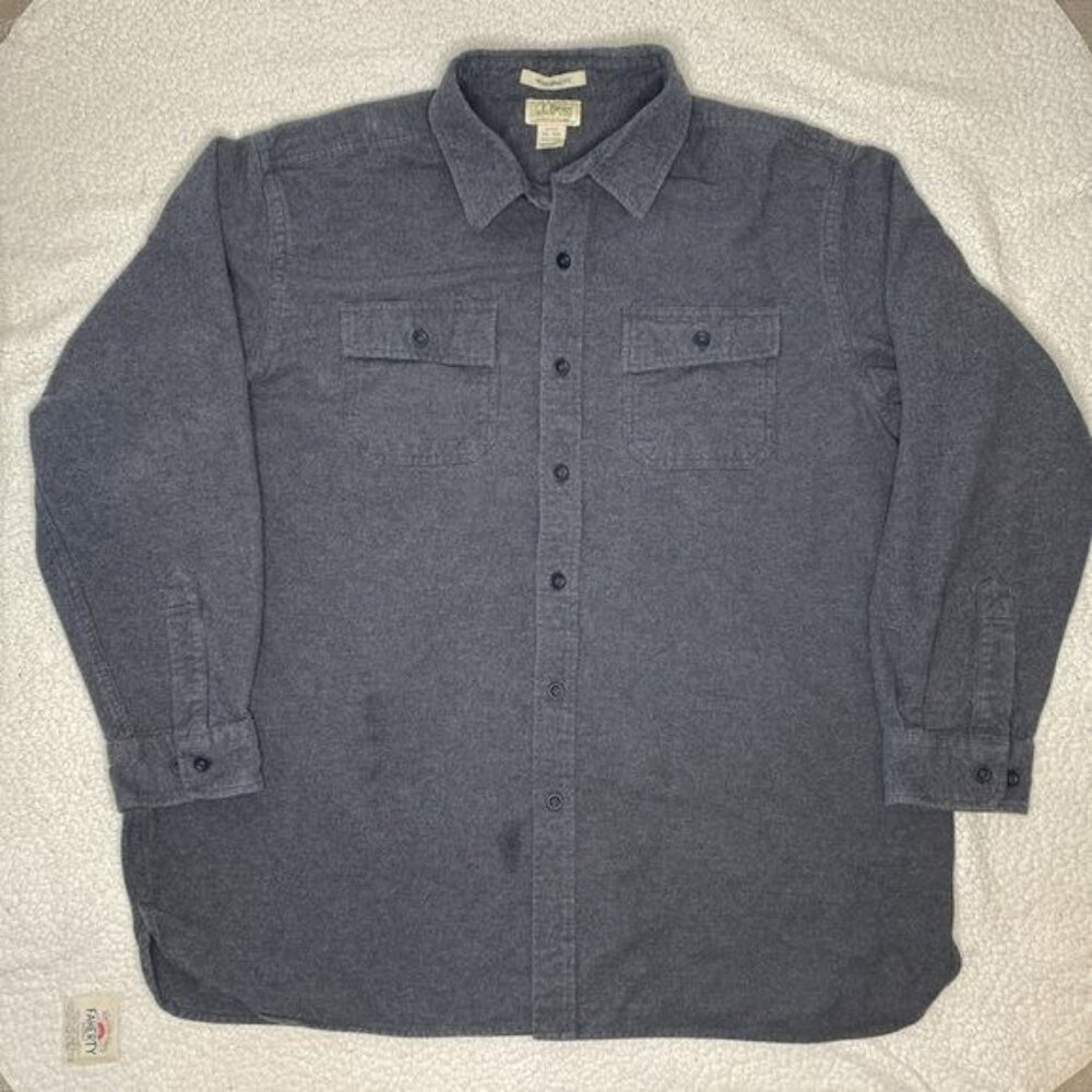 L.L. Bean Grey Chamois Cloth Shirt: Size XXL